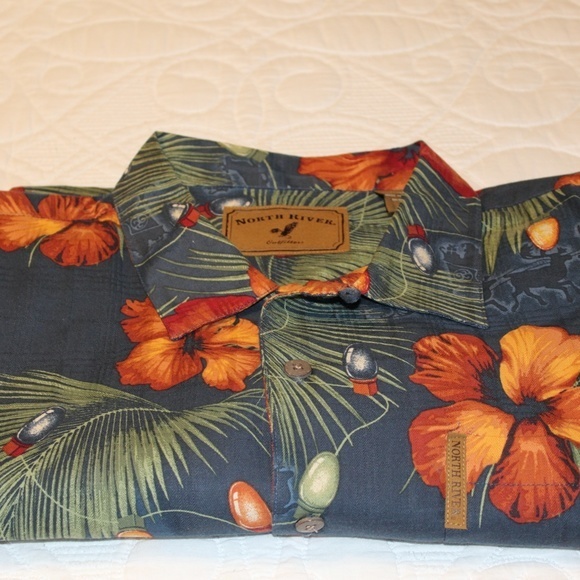 North River Outfitters‎ Men's XL SS Shirt Floral - Picture 5 of 6